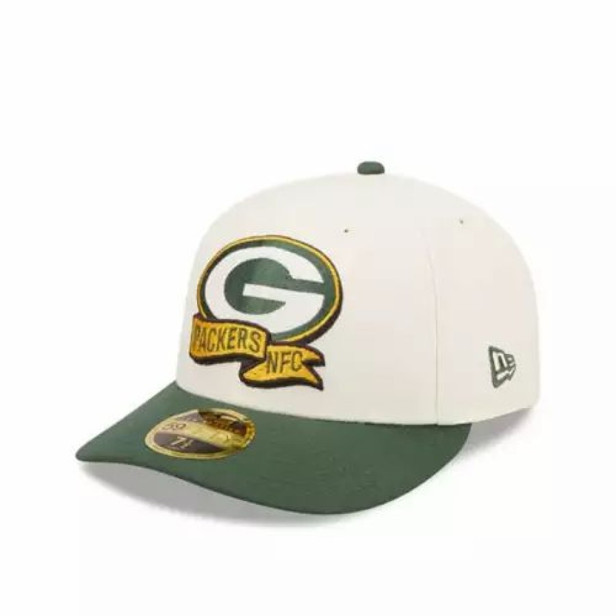 * New Era Green Bay Packers 2022 Sideline Low Profile 59Fifty Fitted Hat Cream Nfl Hats & Caps