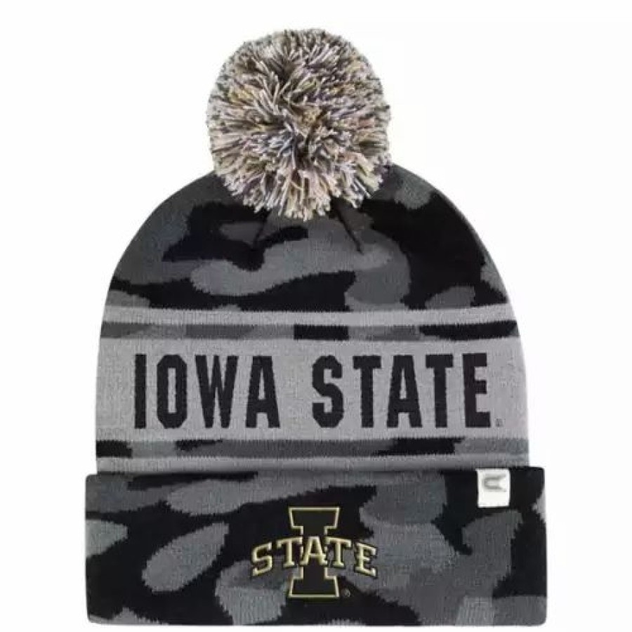 * Colosseum Iowa State Cyclones Operation Hat Trick Alpine Beanie Grey College Hats & Caps