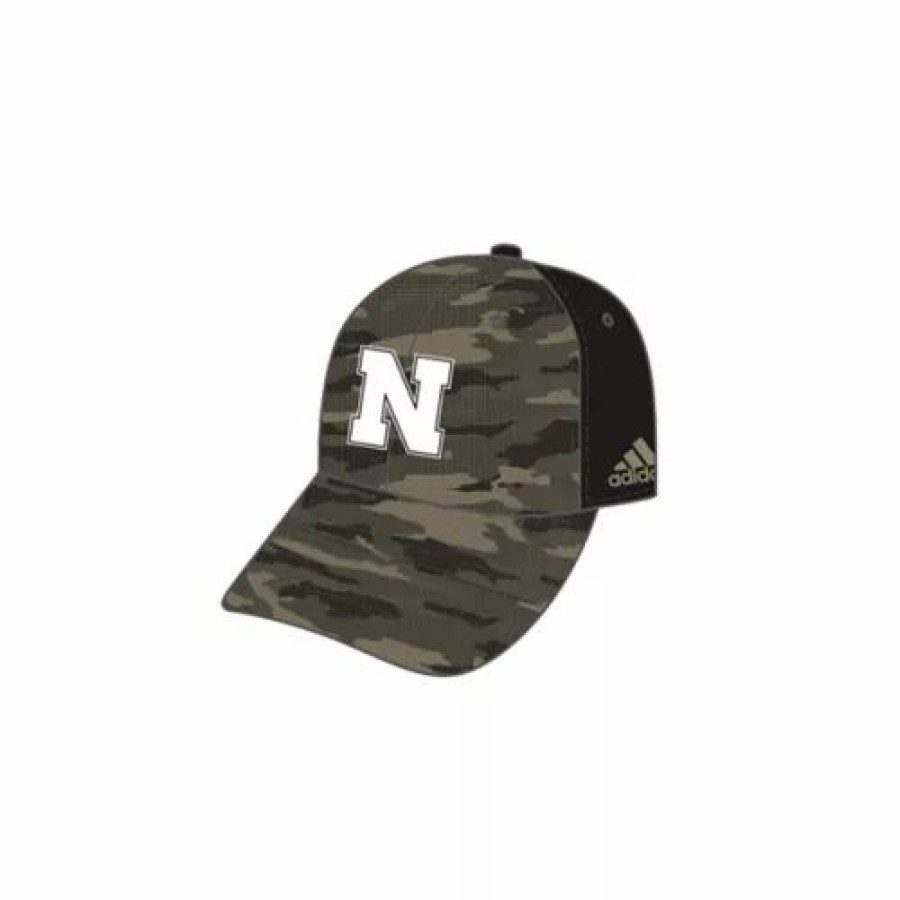 * Adidas Nebraska Cornhuskers Salute To Service Hat Camo College Hats & Caps