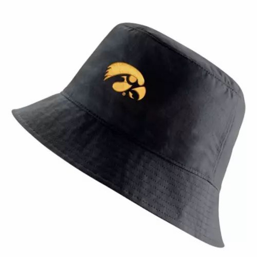 * Nike Iowa Hawkeyes Core Bucket Hat Black College Hats & Caps