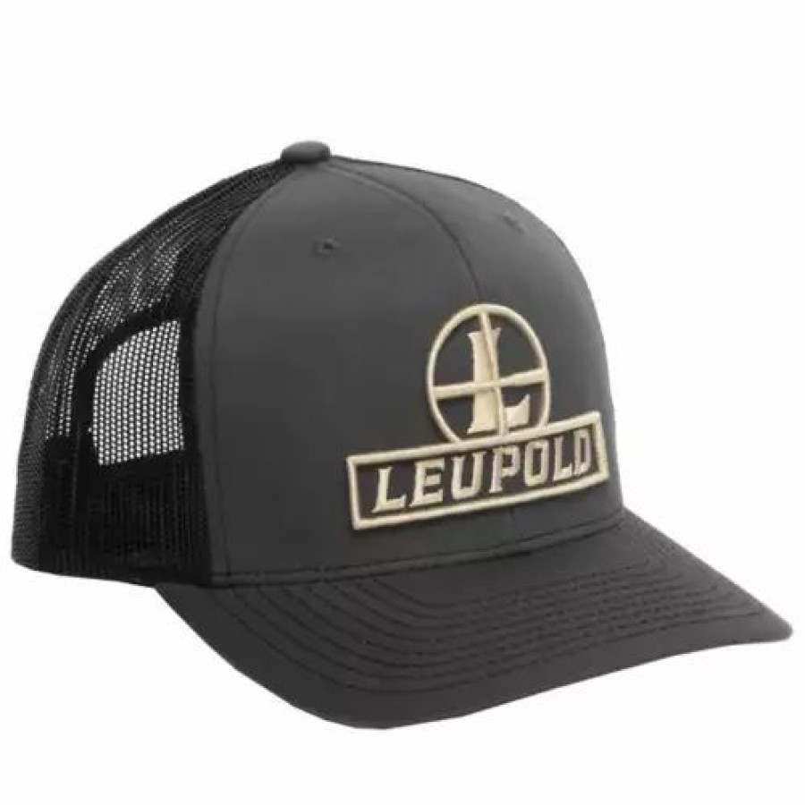 * Men'S Leupold Reticle Trucker Adjustable Hat Grey/Gold Hats & Caps