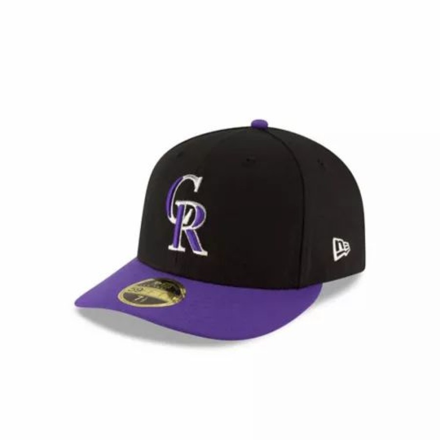 * New Era Colorado Rockies Authentic Collection Purple Brim Low Profile 59Fifty Fitted Hat Black Mlb Hats & Caps