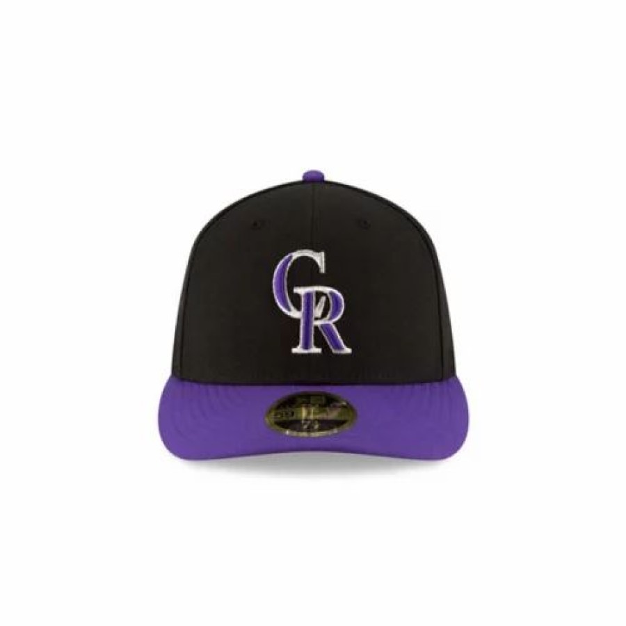 * New Era Colorado Rockies Authentic Collection Purple Brim Low Profile 59Fifty Fitted Hat Black Mlb Hats & Caps