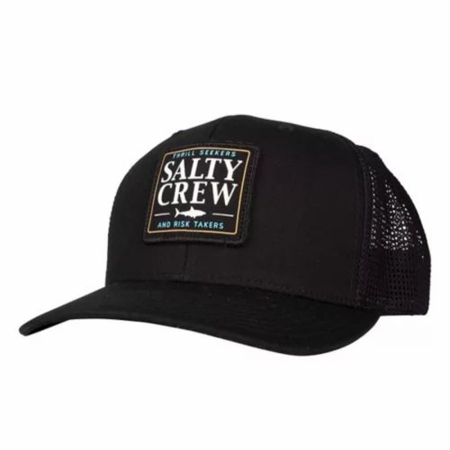 * Men'S Salty Crew Cruiser Retro Trucker Snapback Hat Black Hats & Caps