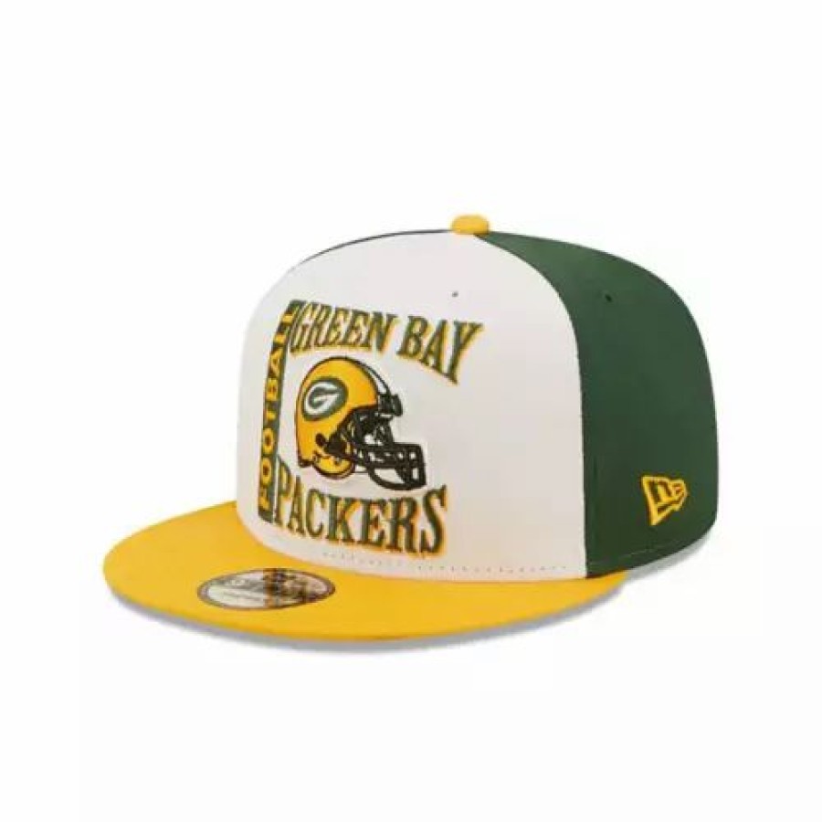 * New Era Green Bay Packers Retro Sport 9Fifty Snapback Hat White/Green Nfl Hats & Caps