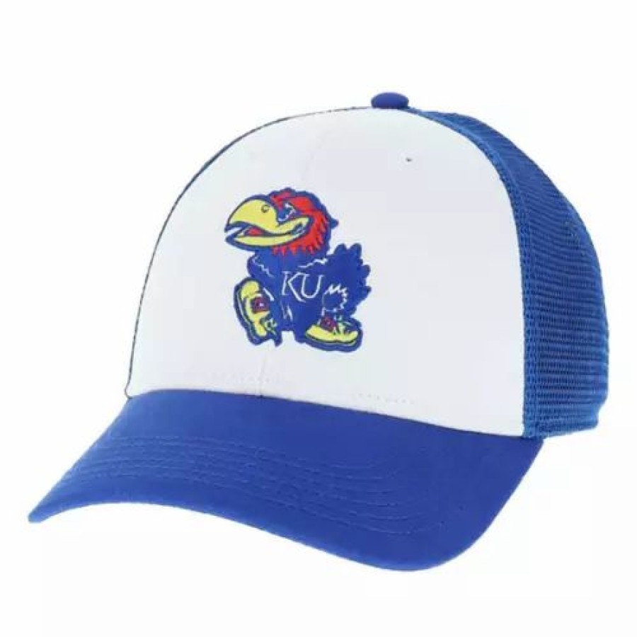 * Legacy Kansas Jayhawks Low Row Hat White/Royal College Hats & Caps