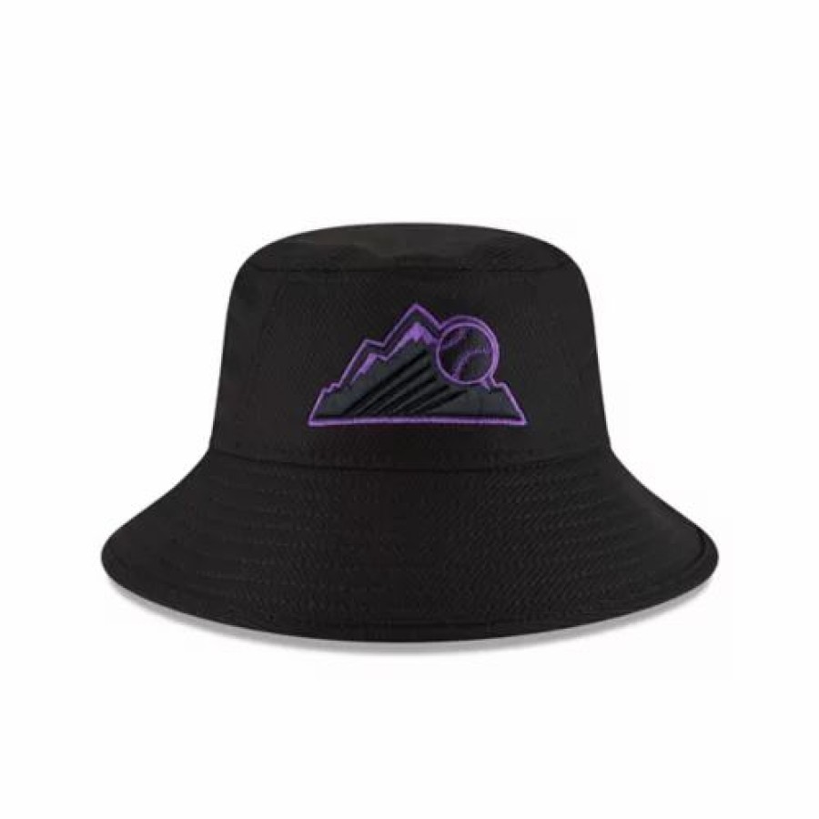 * New Era Colorado Rockies Batting Practice Bucket Hat Black Mlb Hats & Caps