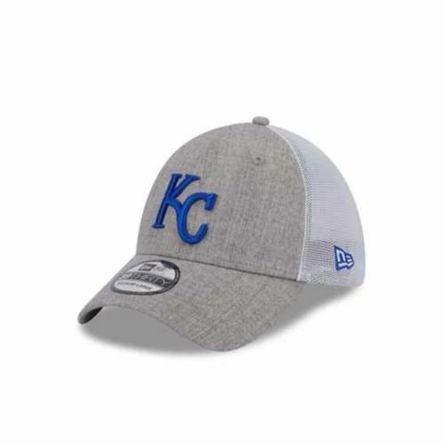 * New Era Kansas City Royals Heather 39Thirty Flex Fit Hat Grey Heather Mlb Hats & Caps