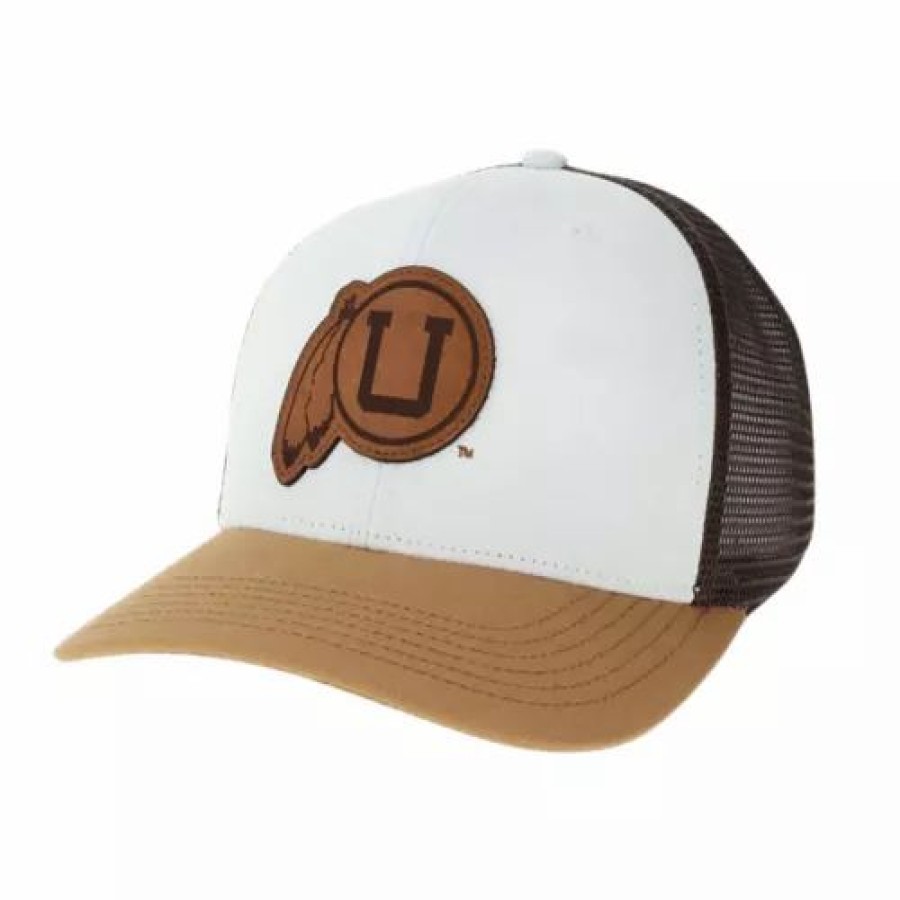 * Legacy Athletic Utah Utes Engrave Champ Hat White/Camel College Hats & Caps