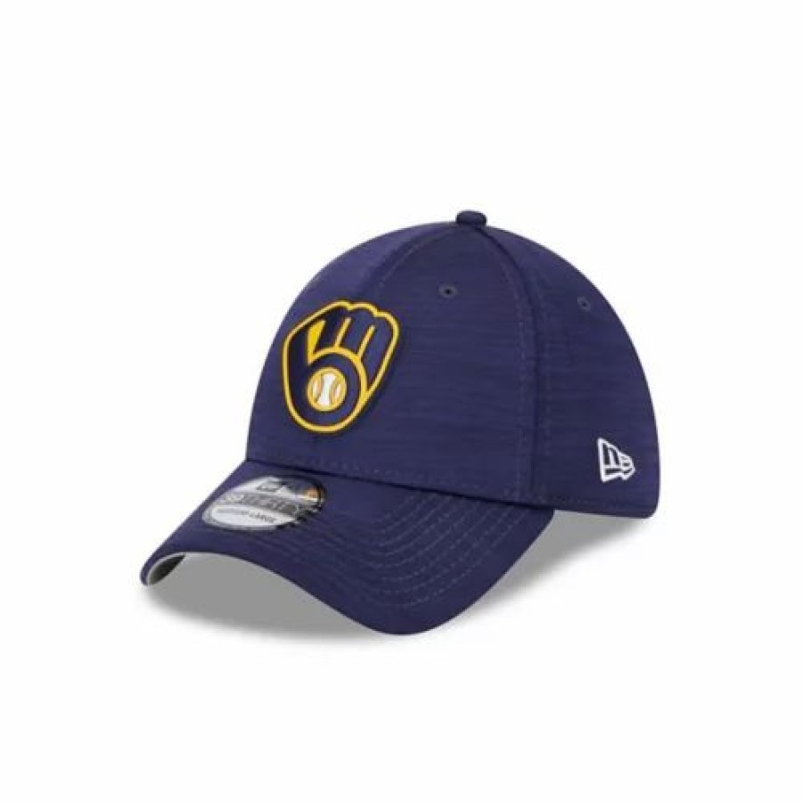 * New Era Milwaukee Brewers 2023 Clubhouse Alternate 39Thirty Stretch Fit Hat Blue Mlb Hats & Caps