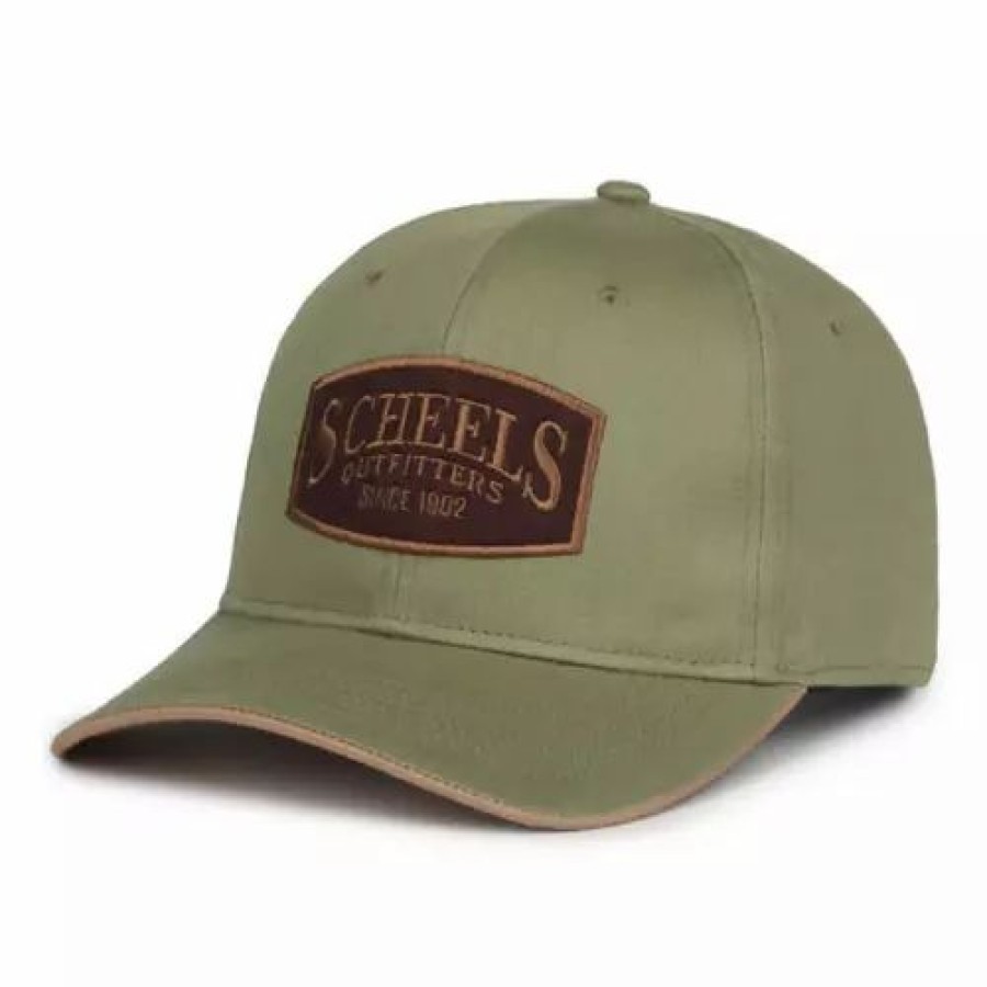 * Men'S Scheels Outfitters Scheels Canvas Adjustable Hat Olive Hats & Caps