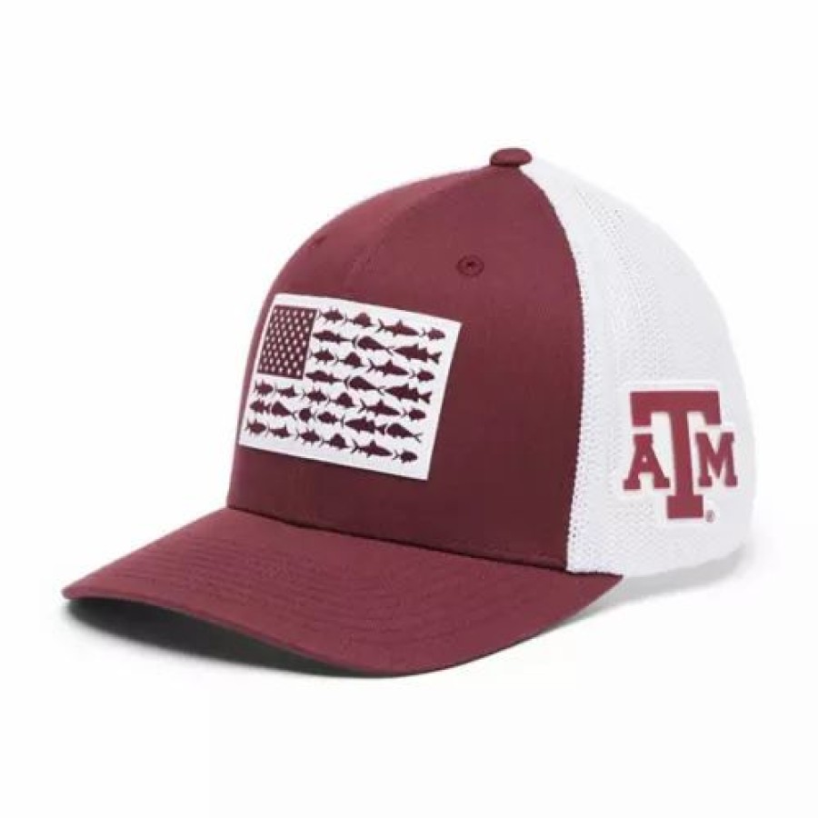 * Columbia Texas A&M Aggies Fish Flag Hat Maroon College Hats & Caps