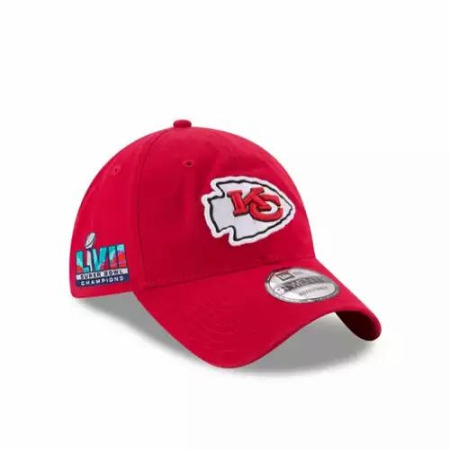 * New Era Kansas City Chiefs Super Bowl Lvii Champions Logo 9Forty Adjustable Hat Red Nfl Hats & Caps