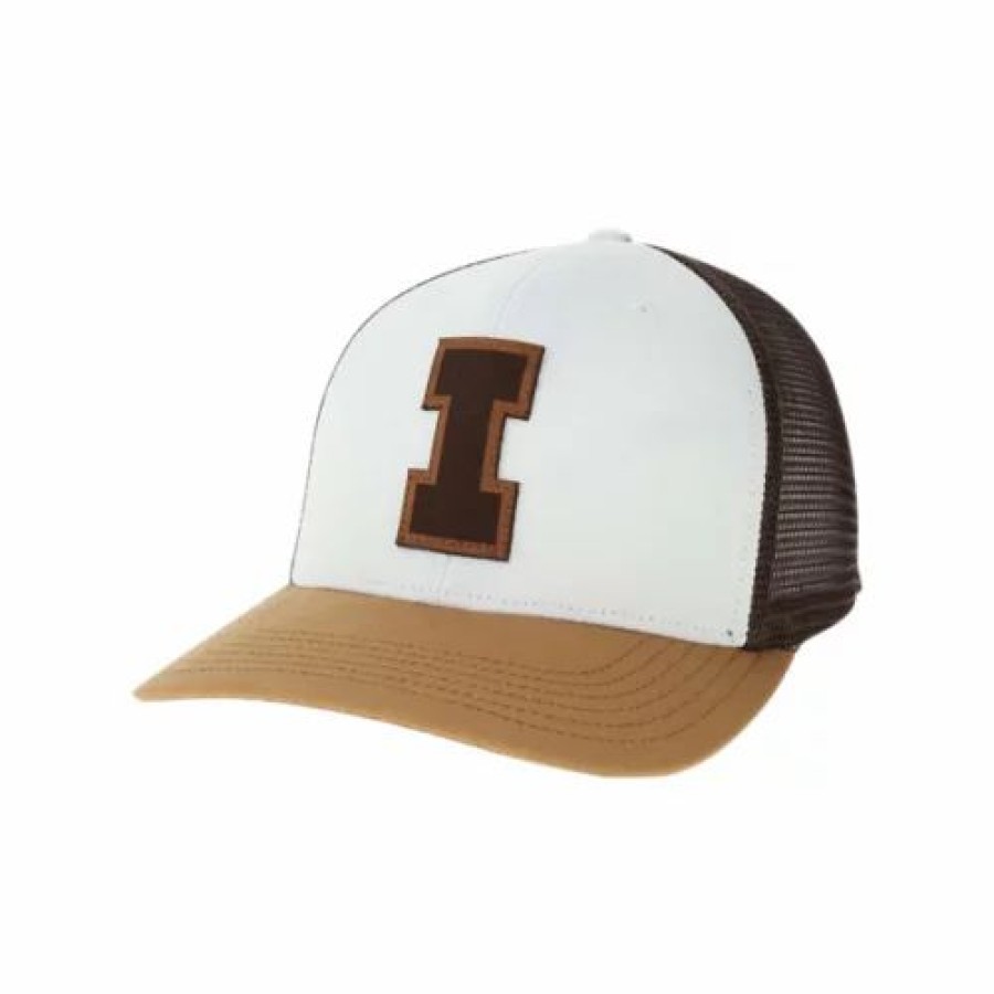 * Legacy Athletic Illinois Fighting Illini Engrave Champ Hat White/Camel College Hats & Caps