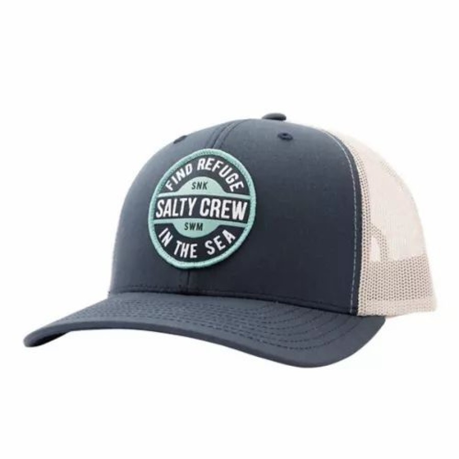 * Men'S Salty Crew Landing Retro Trucker Snapback Hat Navy/Silver Hats & Caps