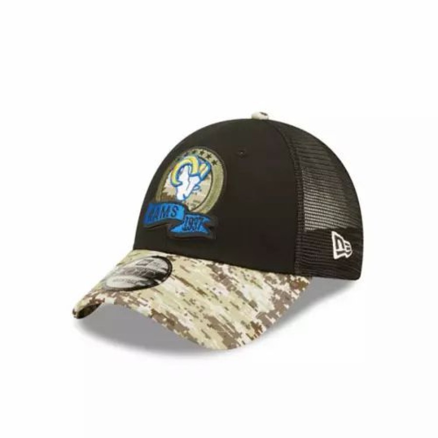 * New Era Los Angeles Rams 2022 Salute To Service 9Forty Adjustable Hat Black Nfl Hats & Caps