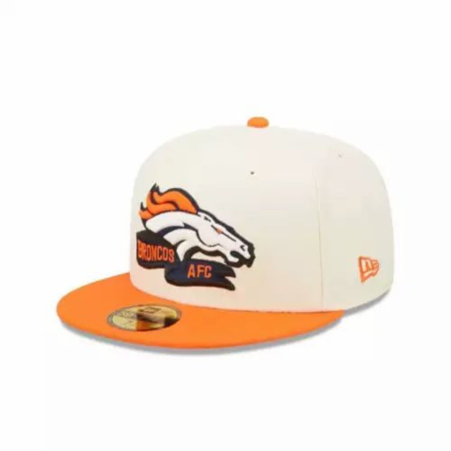 * New Era Denver Broncos 2022 Sideline 59Fifty Fitted Hat Cream Nfl Hats & Caps