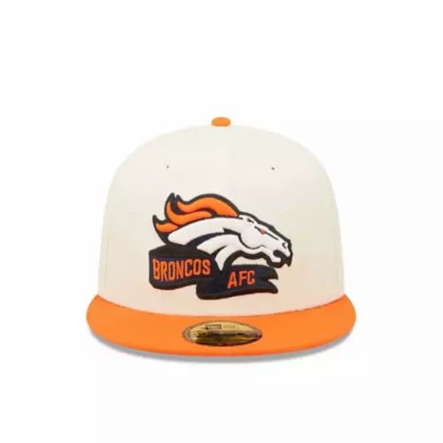 * New Era Denver Broncos 2022 Sideline 59Fifty Fitted Hat Cream Nfl Hats & Caps