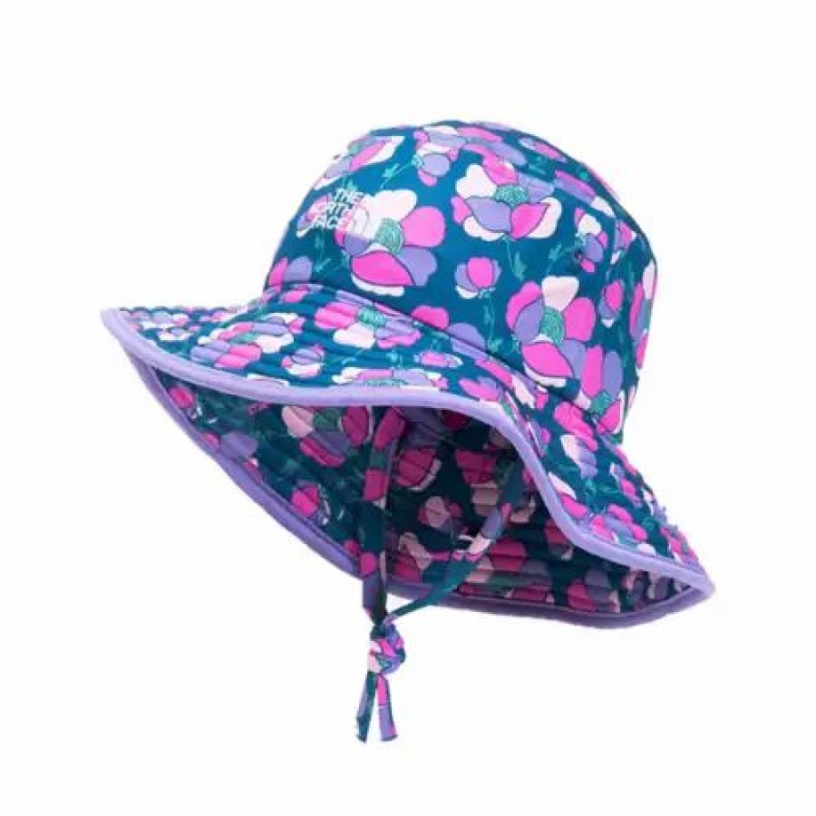 * Kids' The North Face Littles Class V Knit Brimmer Sun Hat Banff Blue Mountain Floral Hats & Caps