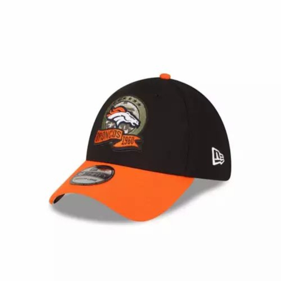 * New Era Denver Broncos 2022 Salute To Service 39Thirty Stretch Fit Hat Black Nfl Hats & Caps