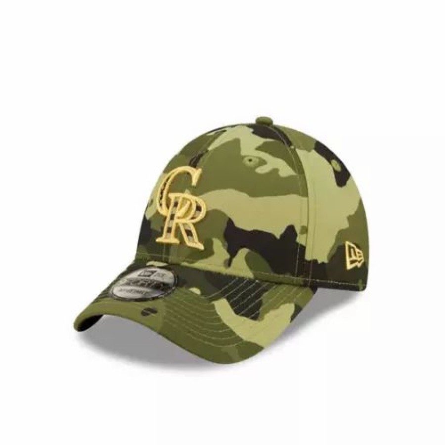 * New Era Colorado Rockies 2022 Armed Forces Day 9Forty Adjustable Hat Camo Mlb Hats & Caps