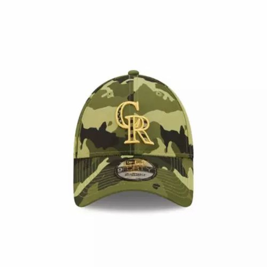 * New Era Colorado Rockies 2022 Armed Forces Day 9Forty Adjustable Hat Camo Mlb Hats & Caps