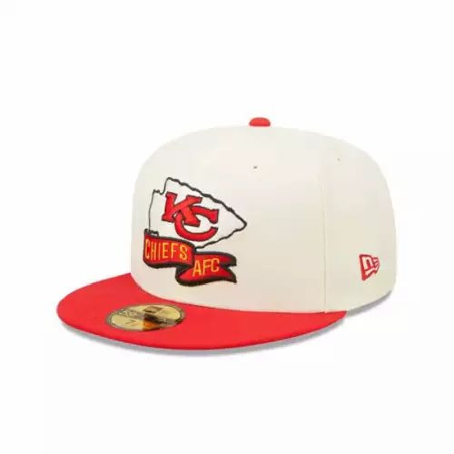 * New Era Kansas City Chiefs 2022 Sideline 59Fifty Fitted Hat Cream Nfl Hats & Caps