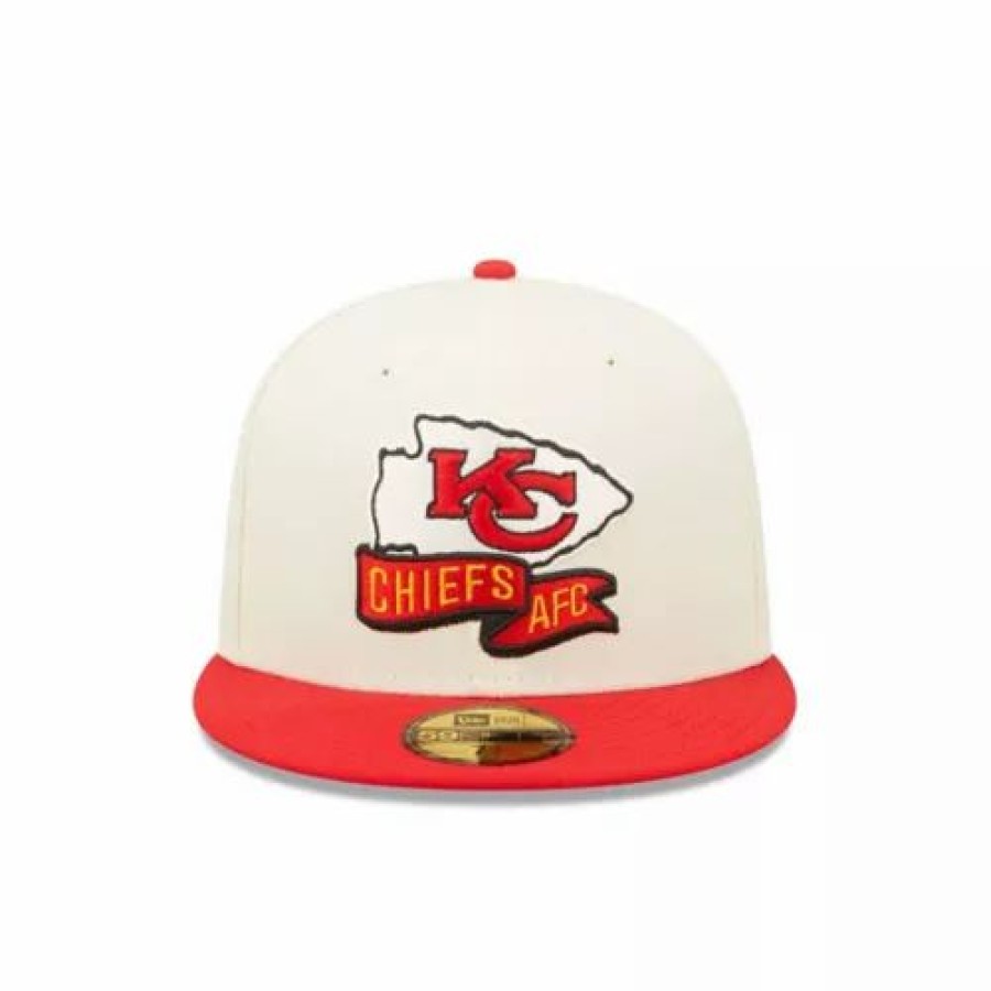 * New Era Kansas City Chiefs 2022 Sideline 59Fifty Fitted Hat Cream Nfl Hats & Caps