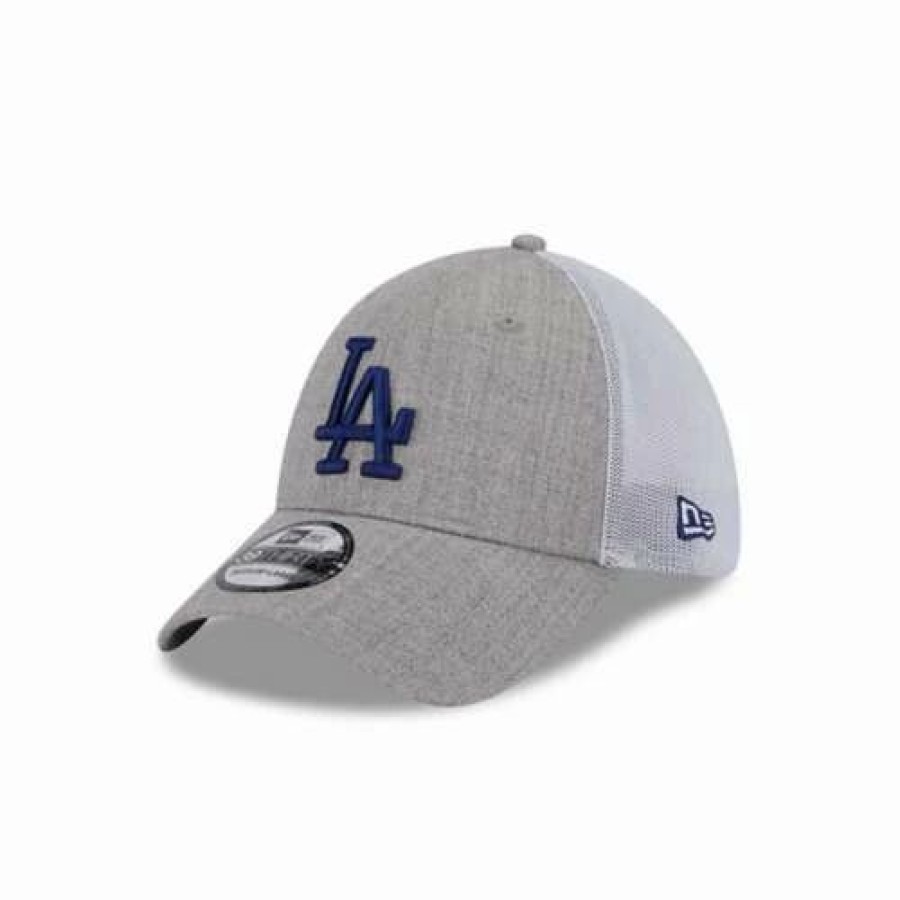 * New Era Los Angeles Dodgers Heather 39Thirty Flex Fit Hat Grey Heather Mlb Hats & Caps