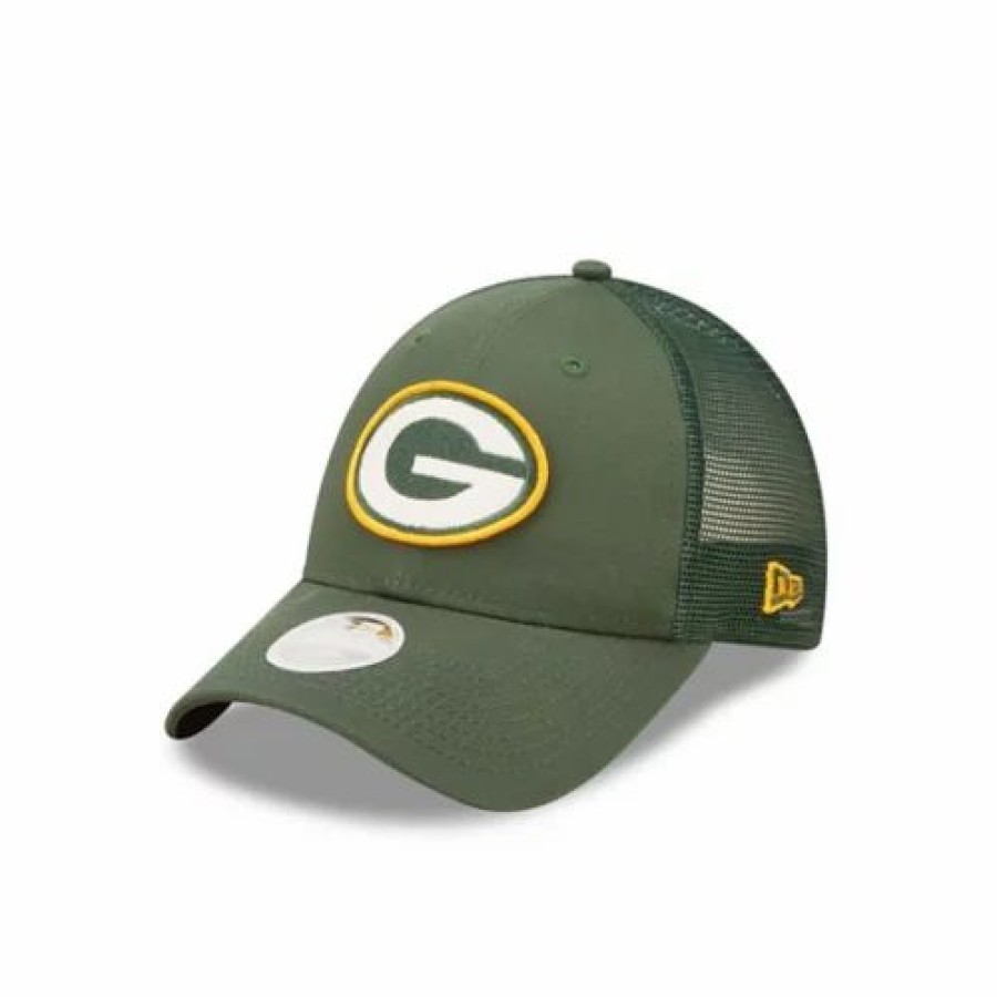 * New Era Women'S Bay Packers Sparkle 9Forty Adjustable Hat Green Nfl Hats & Caps