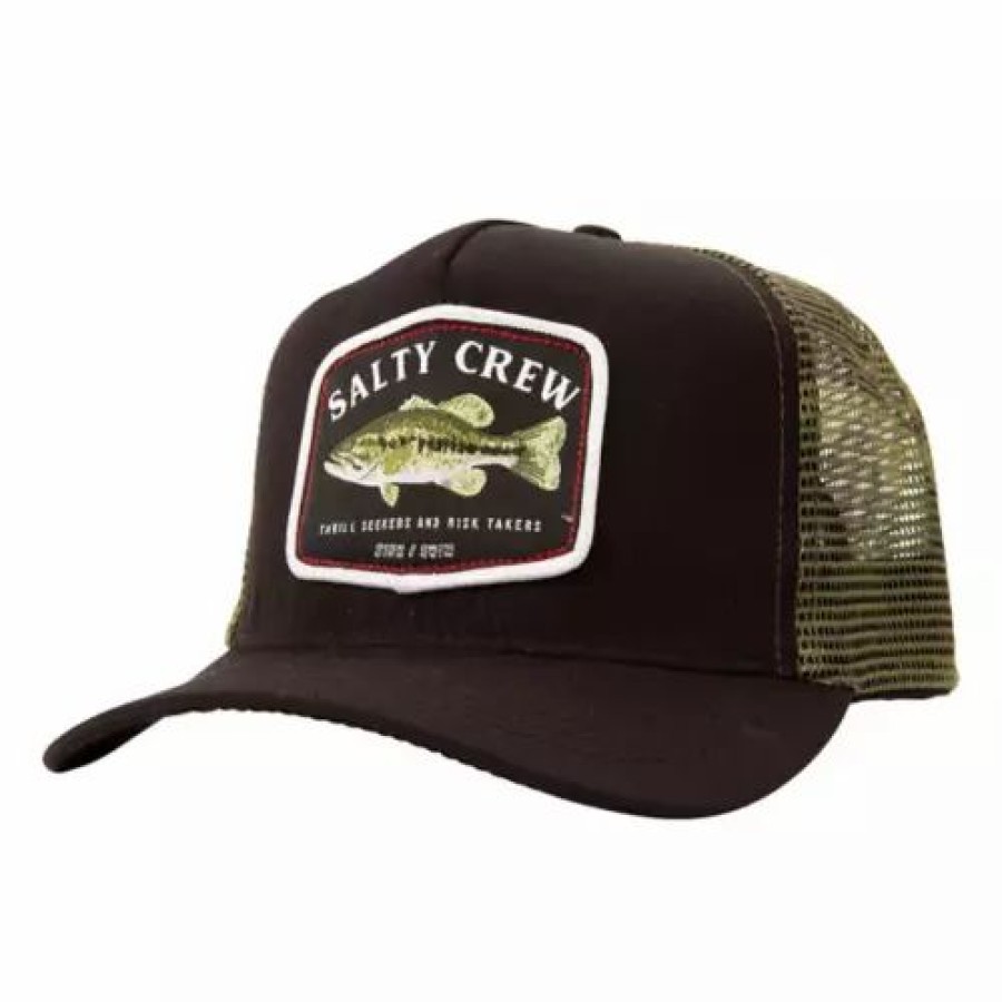 * Men'S Salty Crew Salt Crew Bigmouth Trucker Snapback Hat Black/Camo Hats & Caps