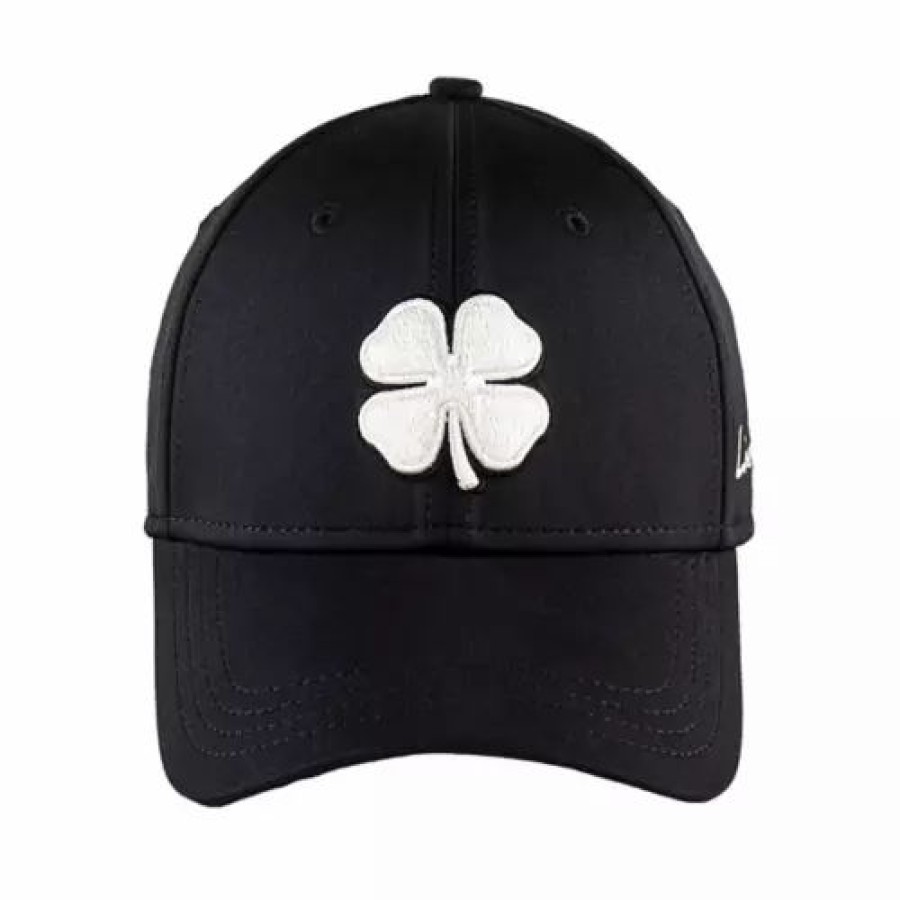 * Adult Clover Premium Clover 41 Golf Flexfit Hat Black Hats & Caps