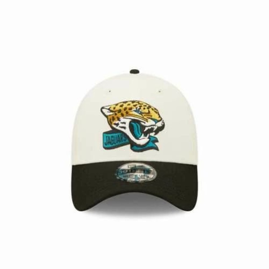 * New Era Jacksonville Jaguars 2022 Sideline 39Thirty Stretch Fit Hat Cream Nfl Hats & Caps