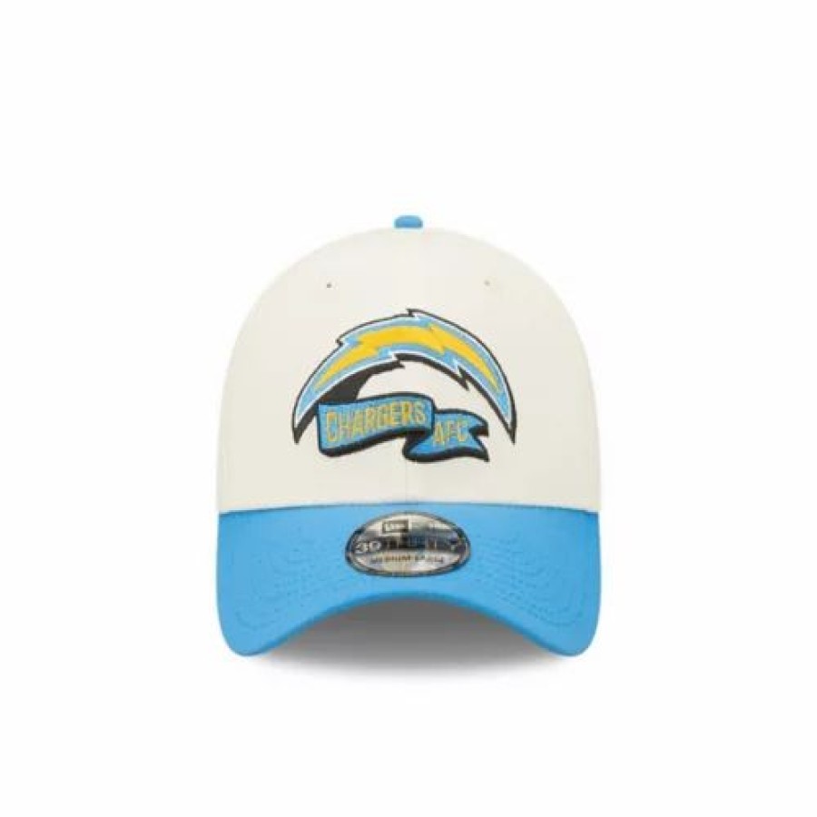 * New Era Los Angeles Chargers 2022 Sideline 39Thirty Stretch Fit Hat Cream Nfl Hats & Caps