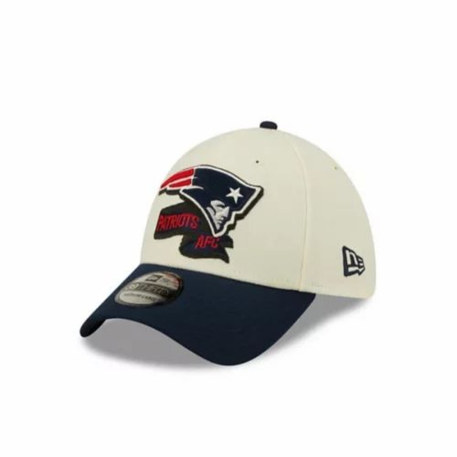 * New Era New England Patriots 2022 Sideline 39Thirty Stretch Fit Hat Cream Nfl Hats & Caps